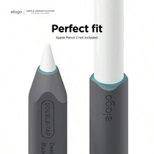 Elago 2 Pack Apple Pencil Grip For Apple Pencil Case 1st & 2nd Generation, Apple Pencil Accessories, Soft Silicone Grip, IPad Accessories, Multi-Color Options, Back To School, Gift For Friends, Family, Apple Pencil Cover Pink, Durable Silicone, Stylus Grip - Dark Grey & Green - View 7