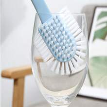 Bàn chải đánh giày cán dài hai đầu đa năng mới với 5 sợi lông mềm và bàn chải làm sạch lông cứng - Nhiều màu - Xem 2