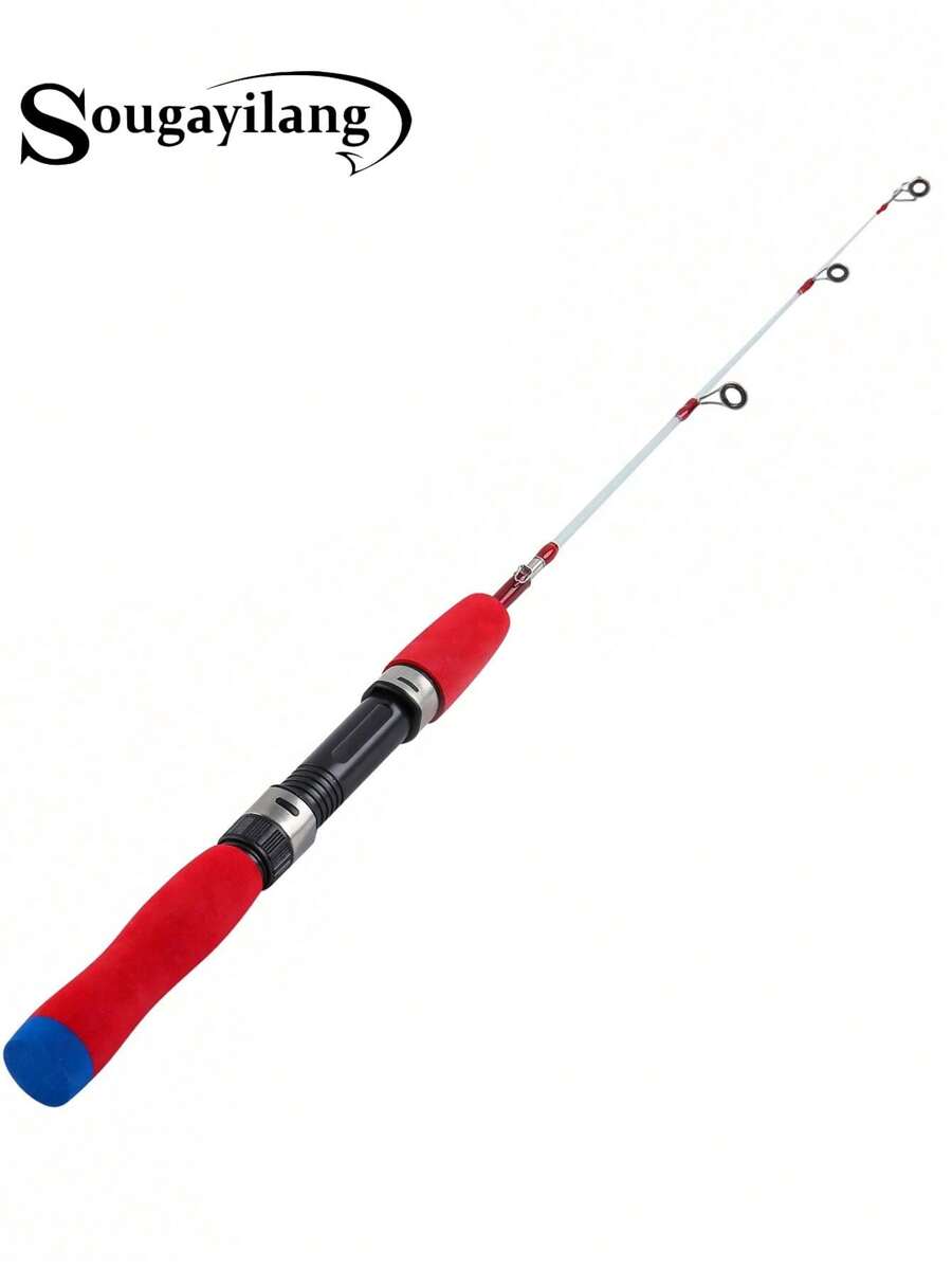 SOUGAYILANG 1Pc 2 Đoạn Cần Câu Cá Trên Băng Đỏ Siêu Nhẹ Và Di Động Có Ghế Cuộn Dây Bằng ABS Và Tay Cầm Bằng EVA, Cần Câu Cá Mùa Đông, Đồ Câu Cá - Đỏ - Xem 1