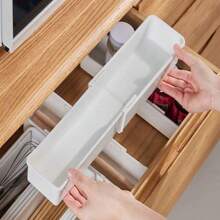 1pc Expandable Utensil Organizer, For Neatly Storing Kitchen Items, Cutlery And Tableware In Cabinets Or Drawers, Suitable For Autumn Decor, Festival Decor, Home Decor, Bedroom Decor - White - View 4