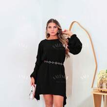 NEW PARTY DRESS WITH PLEATED SLEEVES - màu đen - Xem 1