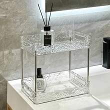 1 件亚克力化妆品 2 层收纳架梳妆台护肤香水收纳盒浴室台面收纳架，万圣节圣诞节 - 彩色 - 查看 13