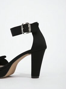 Women's High Heel Water Platform Sandals, Cute Bow Tie Ankle Strap Thick Heel Thick Sole Sandals, Comfortable Fashion Vacation And Party Shoes Valentines