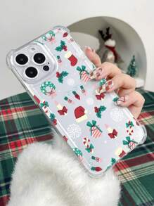 Carcasă pentru telefon cu grafică din turtă dulce de Crăciun 1buc, transparentă, groasă, compatibilă cu IPhone11/12/13/14, 11Pro/12Pro/13Pro/14Pro, XR, 15/15PRO/15PROMAX, 16/16PRO/16PROMAX; Galaxy A05/A15/A25/A35/A53/A54/A55/S23/S24 - Multicolor - Vizualizare 2