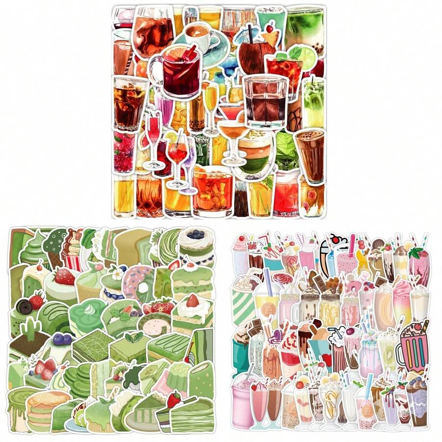 50 miếng dán hình Cocktail màu nước/Sữa lắc màu nước/Bánh Matcha, miếng dán Vinyl cho bình nước máy tính xách tay, đàn ghi ta, xe đạp, ô tô, xe máy, cản xe, hành lý, ván trượt, hình dán dễ thương, món quà tuyệt vời cho trẻ em, thanh thiếu niên, nam giới, phụ nữ. - Nhiều màu - Xem 1
