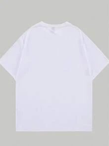 Printed T-Shirt Butterfly Art Basic Blouse Premium Men's Fashion Short Sleeve Casual - 白色 - 查看 2