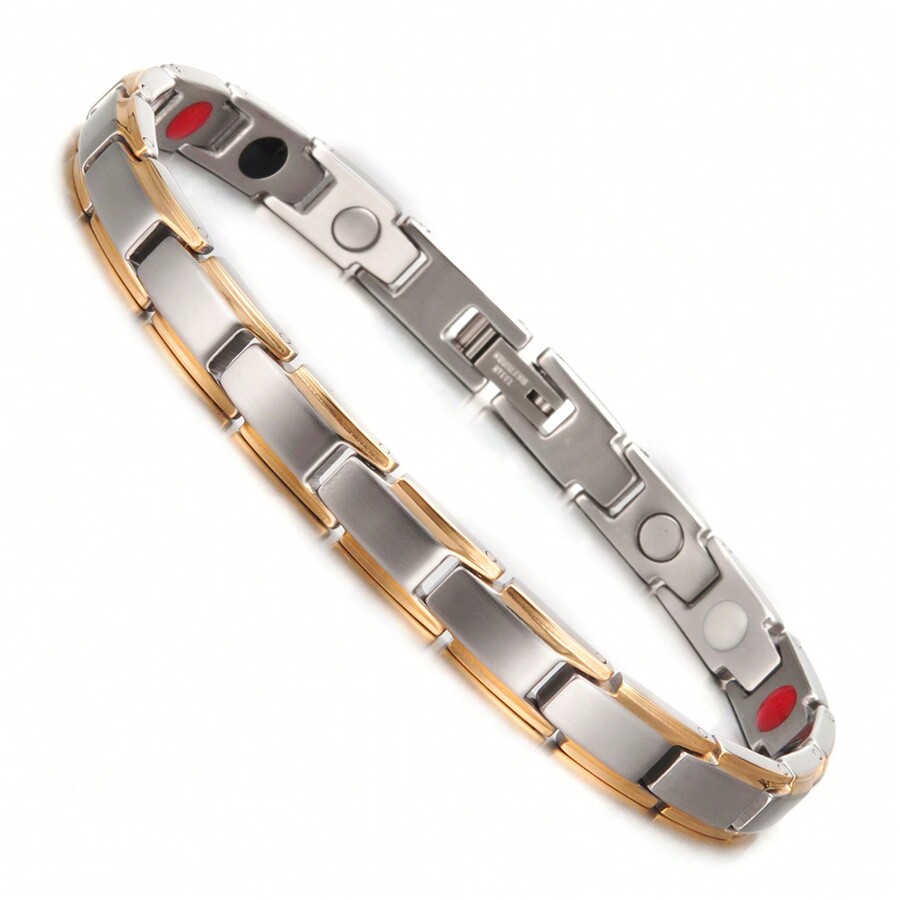 Bracelets GoldColor Black Chains Link Stainless Steel Health