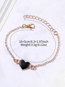 4 peças/conjunto de relógio de quartzo feminino quadrado minimalista com mostrador pequeno e pulseira com pingente de coração