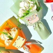 200 张/卷多用途自粘礼品包装标签 - 适用于礼品、信封、办公室和派对装饰 - 彩色 - 查看 7