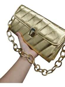 Women's Metallic Shoulder Bag Chain Bag For Party Outing Stylish Promotion - màu đen - Xem 5