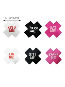 1 par de nuevas cubiertas para pezones que brillan en la oscuridad de Navidad/Halloween, pastillas respirables para el pecho, pegatinas de pezones impresas de un solo uso con diseño de cruz, cubiertas sexys para pezones para mujeres, para fiestas