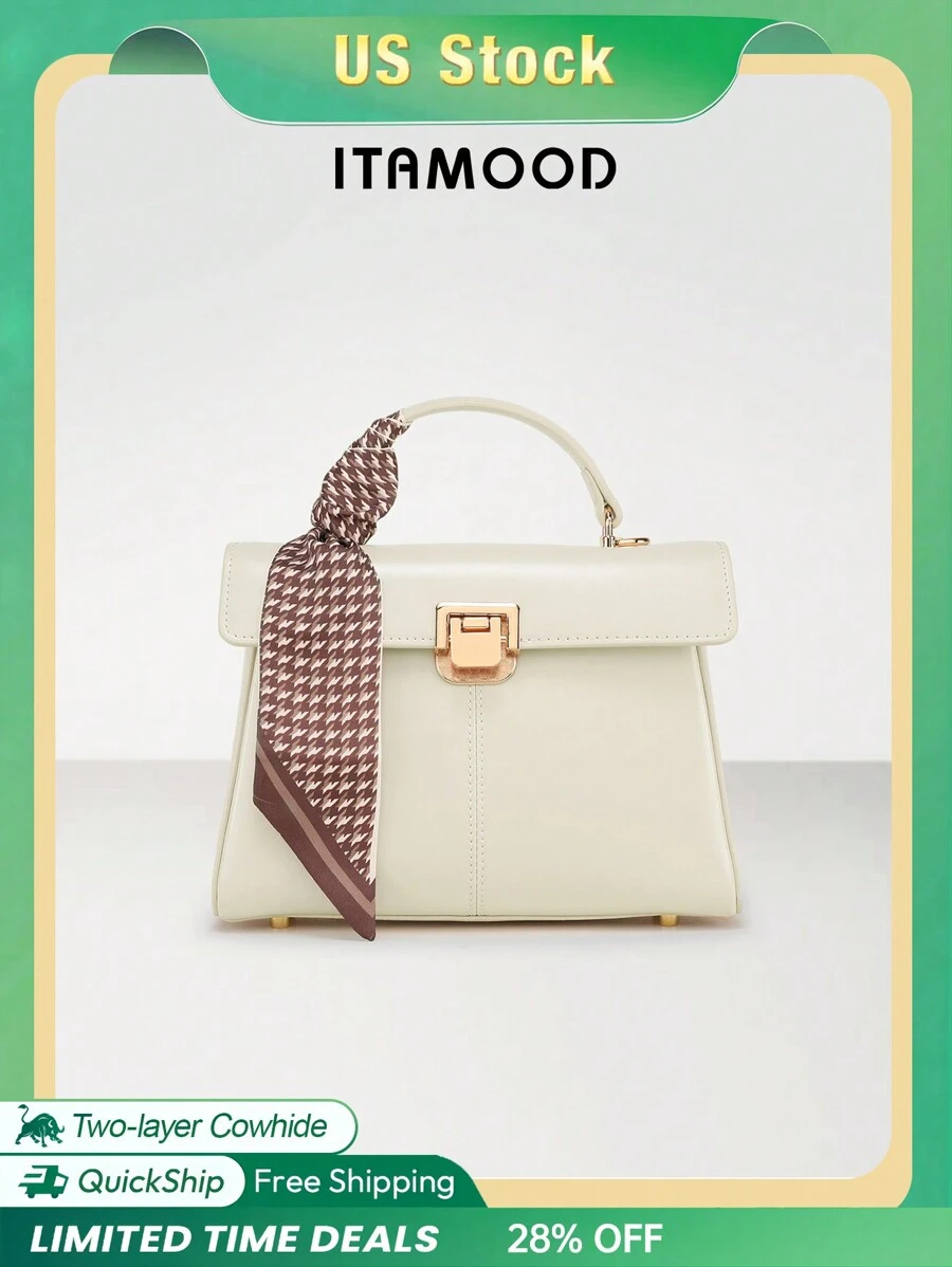 ITAMOOD Quiet Luxury Lightweight Business Casual Elegant Designer Inspired Handbags & Square Burgundy Shoulder Bag With Scarf Decor, High End Genuine Leather Burgundy Handbags & Black Purse & Satchel Bag, Minimalist Vintage Solid Color Flap Shoulder Bag & Underarm Bag & Shoulder Handbags, Adjustable Strap Crossbody Bag, Crossbody Handbags & Luxury Handbags & Fall Handbags & Burgundy Crossbody Bag For Women,Rookies & White-Collar Workers Perfect For Office,Work,Business,Commute,Outdoors,Travel,Outings,Vacations,Parties And As Gifts For Festivals,Birthdays,Annivseray For Best Friends, Girlfriends,Lovers,Mum,Grandma,Fashionable Party-Goer 8925 - trắng - Xem 1