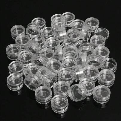 1/10/20/30/50pcs Transparent Plastic Bottles, Mini Cosmetic Containers, Suitable For Storing Manicure Accessories, Powder, Lip Balm