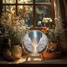 1 件经典天使翅膀圆形金属墙饰，复古金属标牌，高清 2D 打印，无需电力，多用途墙面装饰，适用于客厅、办公室、派对、感恩节、圣诞节 - 8x8 英寸 - 彩色 - 查看 6