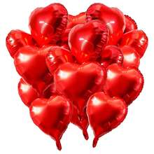 50 件红色心形铝箔气球适用于婚礼订婚派对装饰、情人节装饰 - 彩色 - 查看 7