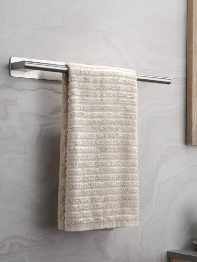 1 pezzo Portasciugamani in acciaio inossidabile - senza necessità di foratura, supporto da parete per organizzare accessori in bagno, idea regalo di Natale/Ognissanti