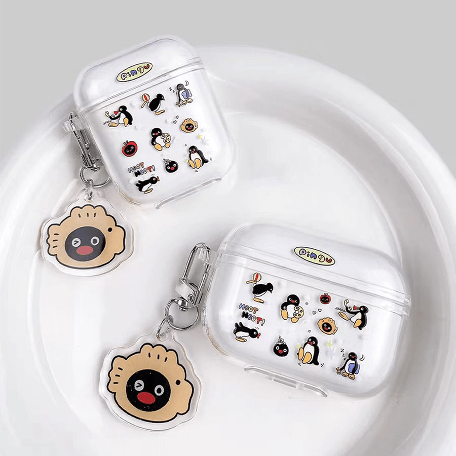 Cute Puppy Design 3/ 4 Case, Soft Protective Cover Compatible With Apple 1/2, Pro, Pro 2 Transparent Earphone Case