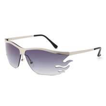 1pc Rimless Square Sunglasses With Tinted Lenses, Modern Minimalist Oversized Shades For Women & Men, UV Protection Lightweight Eyewear For Driving, City Outfits, Beach Holidays, BBQ Parties,  Cafes And Outdoor Adventures - 灰色 - 查看 1