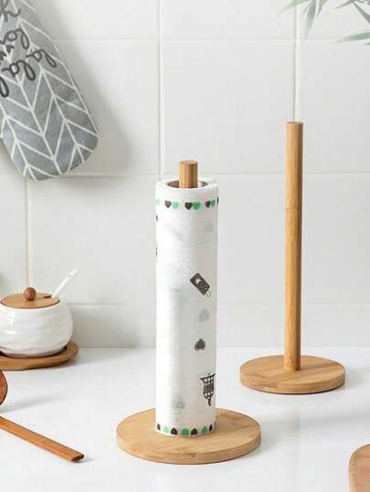 1 pezzo Portarotolo asciugamani di carta, Supporto in legno per rotolo di fazzoletti, Portarotolo asciugamani di carta da banco, Appendirotolo carta, Portarotolo asciugamani di carta in legno per cucina e ristorante