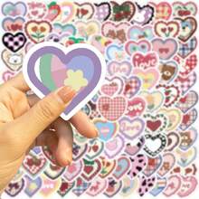 100 miếng dán hình trái tim nhỏ, miếng dán chống thấm nước cho hành lý, máy tính xách tay, đàn ghi ta, đồ trang trí DIY - Nhiều màu - Xem 4