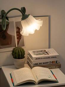 Tiworld 1pc Adjustable Flower Lamp With Clip Base, 3 Color Modes, Sleep Lamp, Table Lamp, Living Room Lamp, Wildflower Lamp, Bedside Lamp, Bedroom Lamp, Home Decor Lamp (Colors: Green, Pink, Purple, Includes Bulb) - USB Port Power Supply-clip Base (built-in Light Source) - View 5