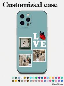 1 件定制蝴蝶 LOVE 3D 全覆盖硅胶镜头保护手机壳，可定制兼容三星、苹果 iPhone 16、15、14、13、12、11 Pro Max - 黑色 - 查看 4
