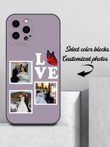 1 件定制蝴蝶 LOVE 3D 全覆盖硅胶镜头保护手机壳，可定制兼容三星、苹果 iPhone 16、15、14、13、12、11 Pro Max - 黑色 - 查看 5
