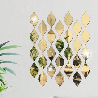 10片装反光亚克力水滴形镜面贴纸，自主设计3D艺术贴纸，适用于客厅、浴室、家庭办公室墙面，简约家居装饰，现代风格贴纸，礼品，客厅装饰，卧室焕新，厨房创意，浴室装饰，贴纸，墙贴，乙烯基贴纸，家居装饰，春季装饰，焕新家居，Rama装饰贴纸礼品，生日毕业镜面墙饰，房间镜子