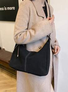 Bolsa de ombro balde fosco retrô feminina, grande capacidade, versátil