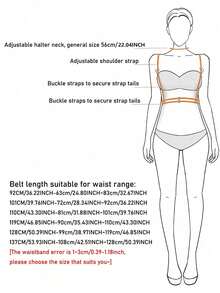 1pc Women's Dark Gothic Punk-Style Double-Layer Sexy Corset Strap, Suitable For Daily Wear - Black - View 6