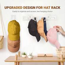 Acrylic Hat Organizer 4 Packs, Hat Rack For 16 Hat Holder, Bathroom Towel Wall Hooks Heavy Duty, Self-Adhesive & Dirlled Installation Baseball Cap Organizer, Hat Storage And Organization Gift