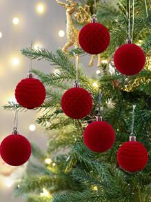 16 quả bóng treo trang trí bằng nhung, bóng trang trí cây thông Noel, bộ bóng đèn trang trí Giáng sinh chống vỡ, bóng trang trí bằng nhung nhựa, thích hợp để tổ chức lễ hội, tiệc sinh nhật, tiệc tùng, trang trí nhà cửa, đạo cụ chụp ảnh, trang trí nhà cửa tiệc cưới ngày lễ Giáng sinh (màu đỏ) - Đỏ - Xem 3