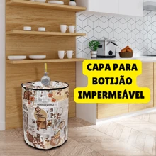 Kit De Cozinha Avental Estampado + Puxa Saco Estampado + Capa Para Botijão Estampado
