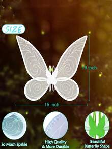 1 szt. Skrzydła wróżki dla dorosłych, skrzydła motyla, skrzydła anioła, kostium wróżki, dekoracja na przyjęcie, Boże Narodzenie - Wielokolorowe - Zobacz 3