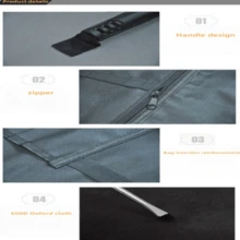 多功能卷起工具包，牛津布工具袋，适用于汽车维修、电工、家装、户外露营、厨师刀、多口袋帆布手提工具收纳袋 - 藍色 - 查看 4