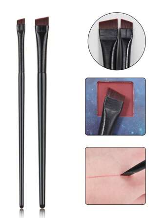 2pcs/1pc 黑色 101 & 102 / 101 / 102 超细雕刻管眉刷