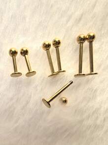 10pcs 16G Stainless Steel Labret Lip Piercing Stud Bar Ball Ear Helix Cartilage Earrings Ombligo Ear Tragus Piercing Body Jewelry