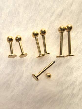 10 件装 16G 不锈钢唇钉唇环耳钉球形耳轮软骨耳环耳屏耳钉身体首饰