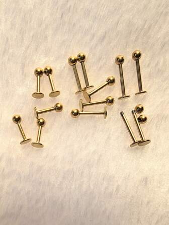 10pcs 16G Stainless Steel Labret Lip Piercing Stud Bar Ball Ear Helix Cartilage Earrings Ombligo Ear Tragus Piercing Body Jewelry