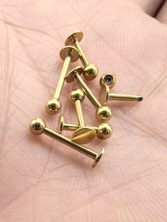 10st 16G rostfritt stål Labret Lip Piercing Stud Bar Ball Ear Helix Brosk örhängen Ombligo Ear Tragus Piercing Body Smycken