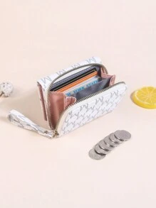 Portofel minimalist pentru femei, cu sigla cu litere, stil european și american