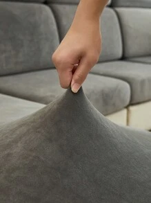 1 pièce Super doux coussin de canapé, tissu de protection haute élasticité pour empêcher les rayures d'animaux de compagnie, matériau respectueux de la peau, conception de bonnet de bain pour une installation facile, lavable en machine, convient à toutes les saisons et occasions - Gris foncé - Voir 9