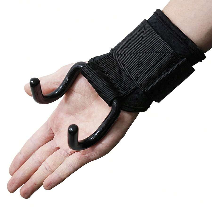 Weightlifting Hook, Non-Slip Rubber Coated Grip, Wrist Support Pad, Powerlifting Barbell Rowing Deadlift Pull-Up Fitness Strength Training Belt Gym Exercise Belt, Pull-Up Assist Belt For Strength Training, Patented Pull-Up Assist Belt - Multicolor - View 1