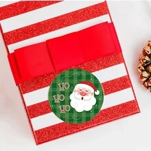 500 miếng/cuộn Nhãn dán Giáng sinh 2,5cm, Đồ trang trí ngày lễ vui tươi, Nhãn dán hình người tuyết và cây thông Noel hoạt hình dễ thương, Cuộn tròn tự dính để đóng gói quà tặng - Nhiều màu - Xem 4