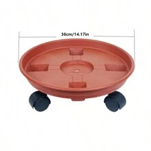 Carrito/soporte de plástico resistente para macetas de plantas con ruedas, soporte grande para macetas de flores de jardín, color rojo