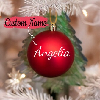 Personalized Christmas Ball, Name Ornament Customized, Christmas Tree Ornament, Christmas Decoration, Hanging Red Ball, Secret Santa Unique Gift Holiday Decorations,Festive Calendar