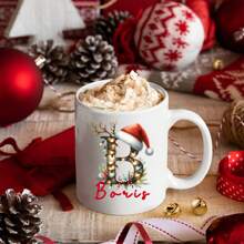 1 pieza Taza de café personalizada de 11 onzas con letra del nombre personalizada - Diseña tu propia taza personalizada, Taza de cerámica con letra de la A a la Z, Taza de novedad, Taza de té blanca, Vajilla de verano e invierno, Regalo de cumpleaños, Regalo para fiesta familiar