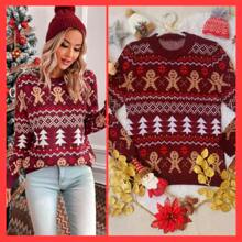 sueter navideño GALLETA DE JENGIBRE - Burdeos - Ver 1