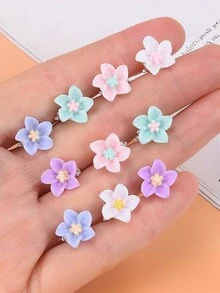10 Cute Little Flower Hair Clips For Girls - Perfect For Parties And Holidays, Ideal For Gifts