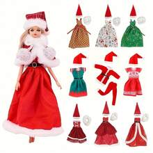 11.5 Inch Santa Claus Doll Clothes And Accessories Set, Doll Holiday Outfit, Christmas Children's Gift Happy - Multicolor - View 1
